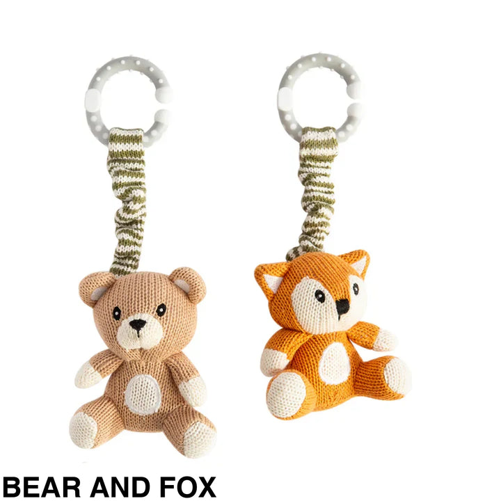 Living Textiles Stroller Toy 2 pack Bear and Fox Comforter