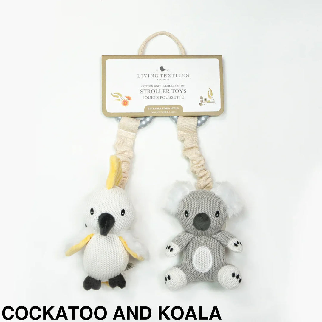 Living Textiles Stroller Toy 2 pack Cockatoo and Koala Comforter