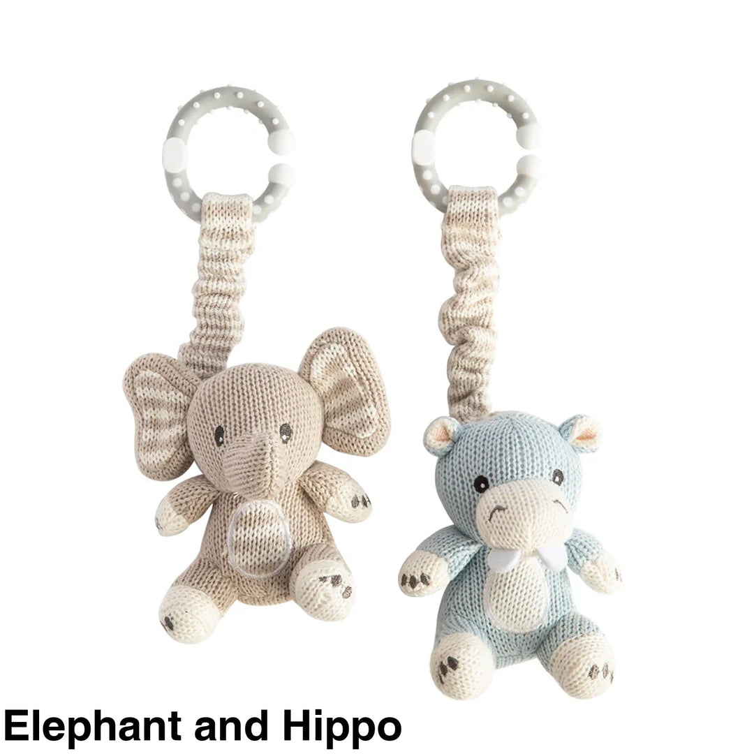 Living Textiles Stroller Toy 2 pack Elephant and Hippo Comforter