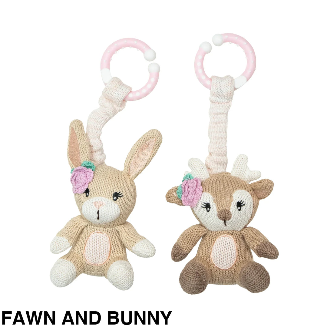 Living Textiles Stroller Toy 2 pack Fawn and Bunny Comforter