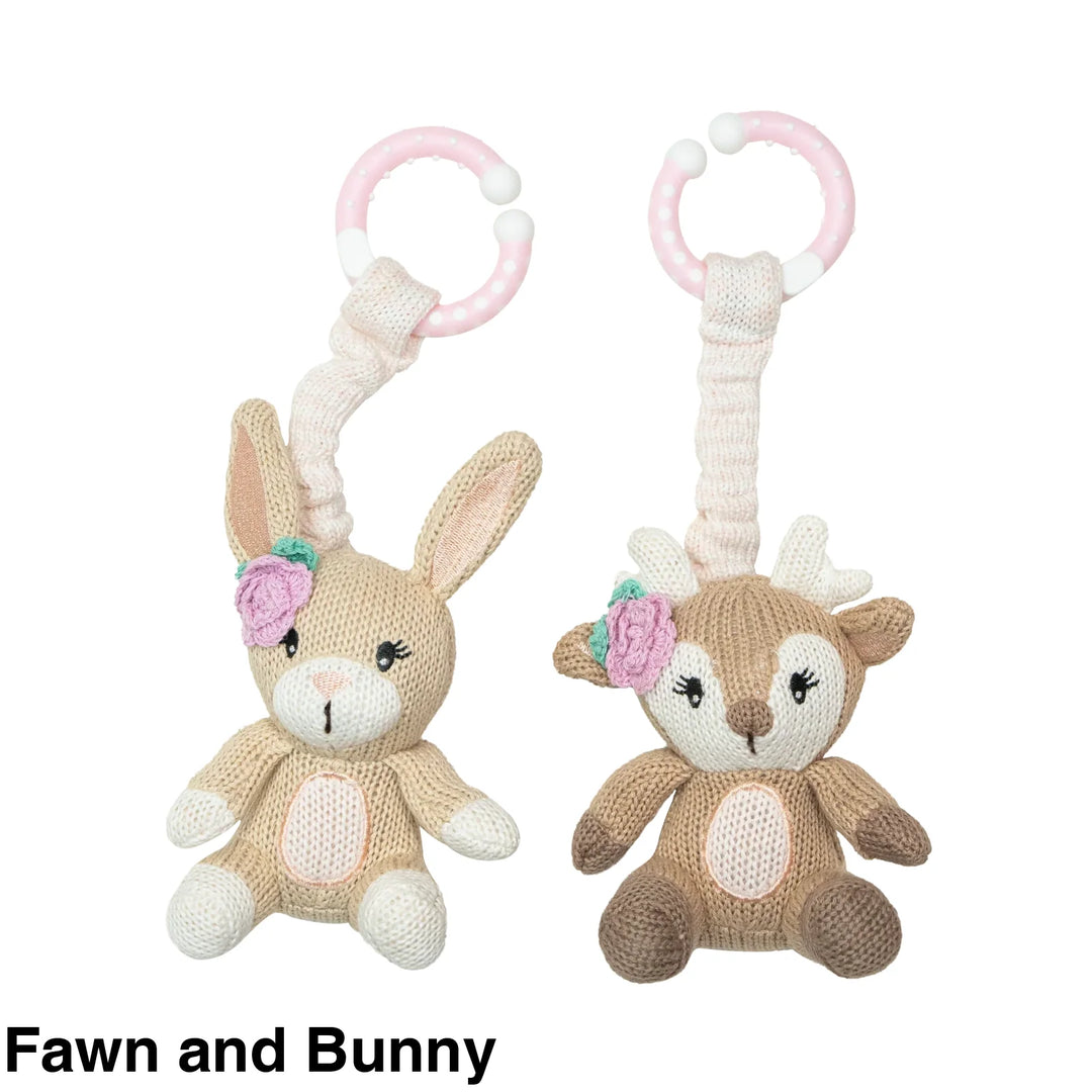 Living Textiles Stroller Toy 2 pack Fawn and Bunny Comforter