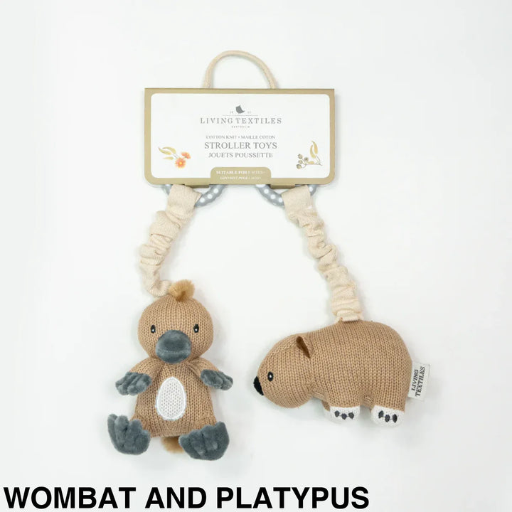 Living Textiles Stroller Toy 2 pack Wombat and Platypus Comforter