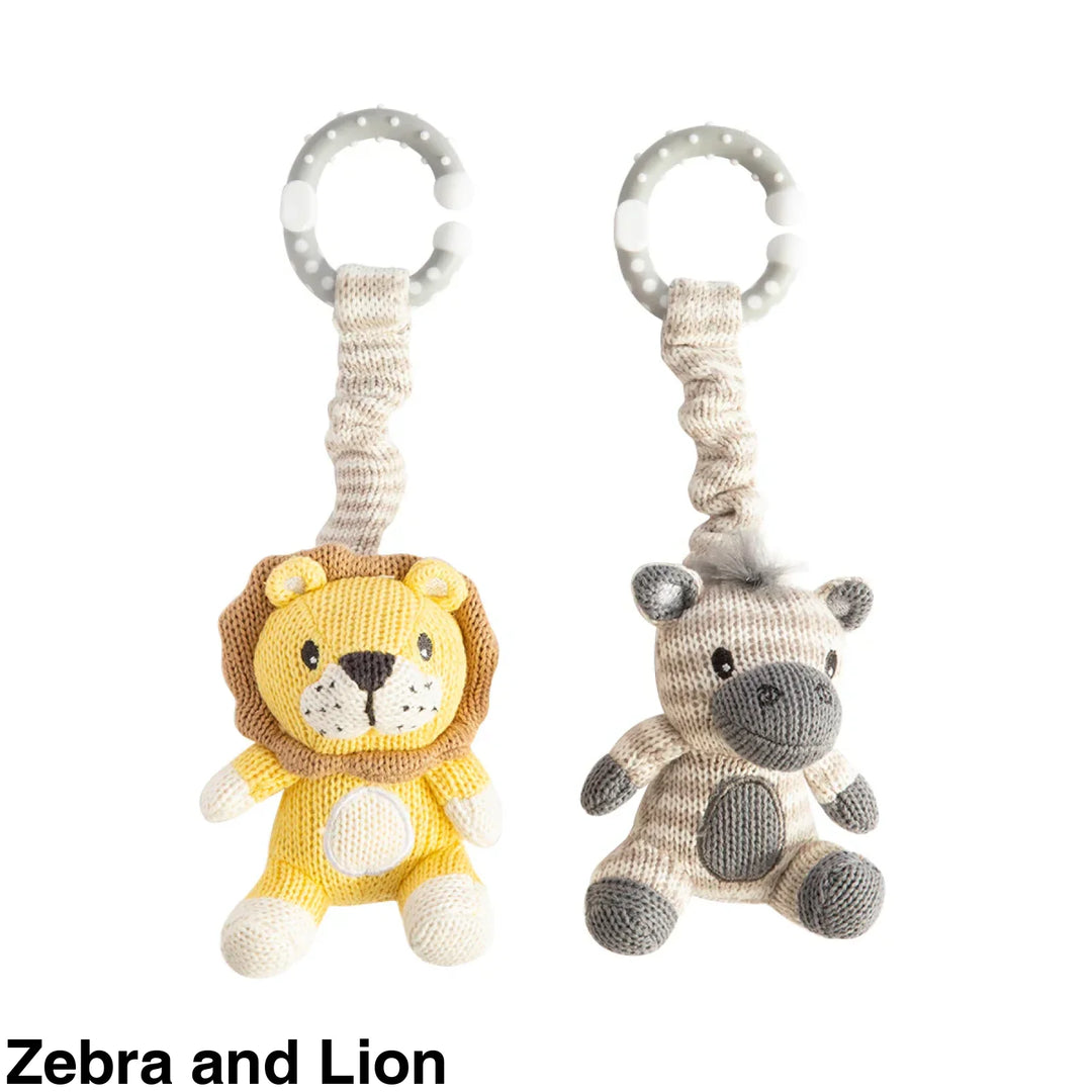 Living Textiles Stroller Toy 2 pack Zebra and Lion Comforter