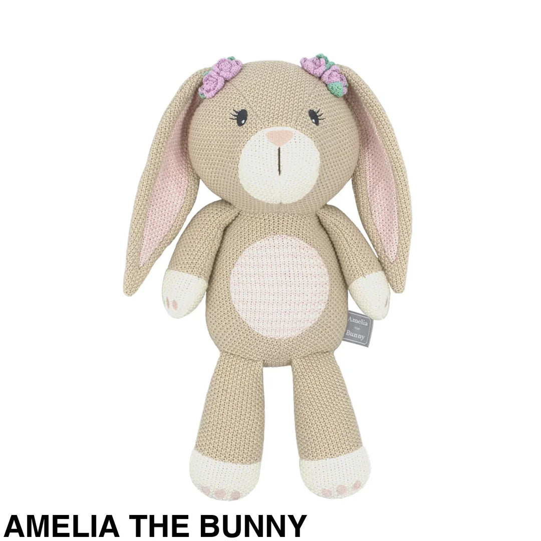 Living Textiles Whimsical Knitted Toy Amelia the Bunny Comforter