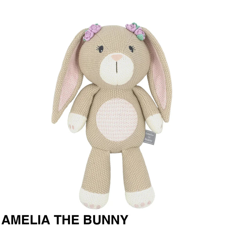 Living Textiles Whimsical Knitted Toy Amelia the Bunny Comforter