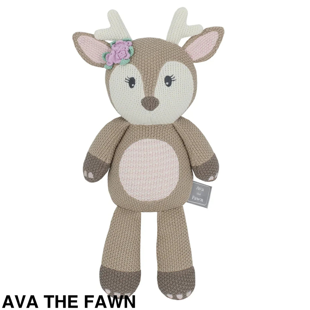 Living Textiles Whimsical Knitted Toy Ava the Fawn Comforter