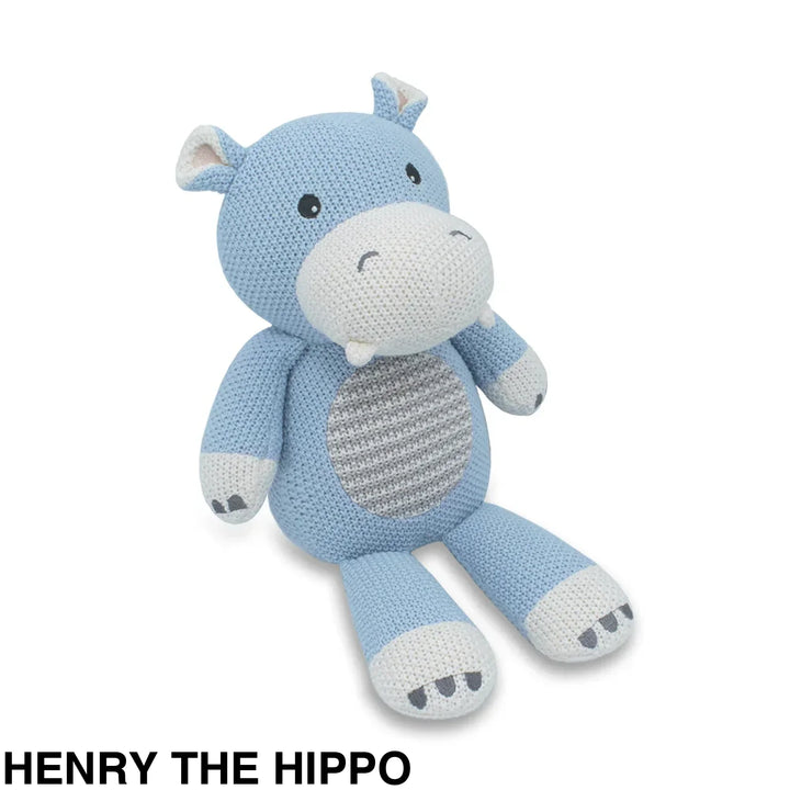 Living Textiles Whimsical Knitted Toy Henry the Hippo Comforter