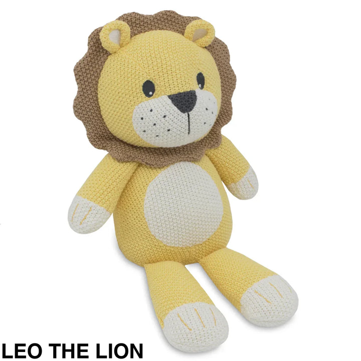 Living Textiles Whimsical Knitted Toy Leo the Lion Comforter