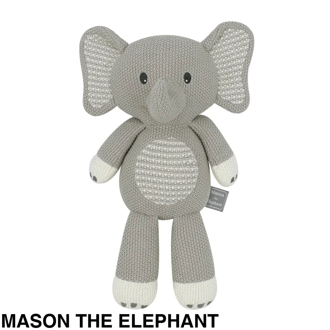 Living Textiles Whimsical Knitted Toy Mason the Elephant Comforter