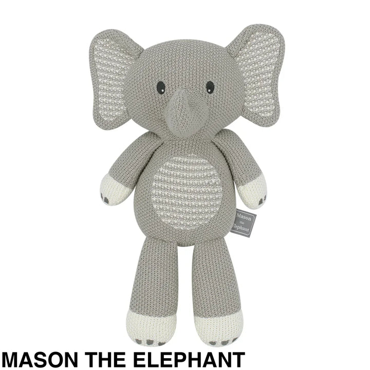 Living Textiles Whimsical Knitted Toy Mason the Elephant Comforter