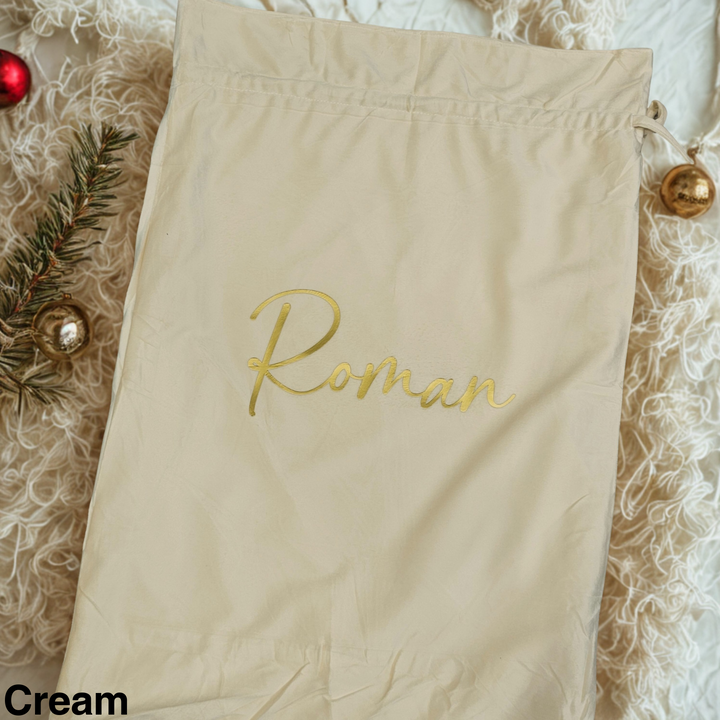 Luxury Velvet Christmas Sack Cream