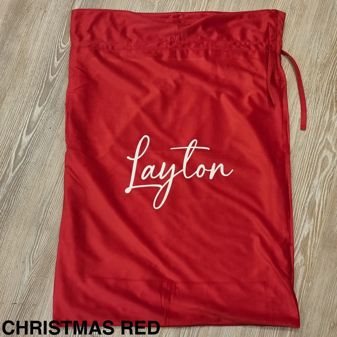 Luxury Velvet Christmas Sack Red