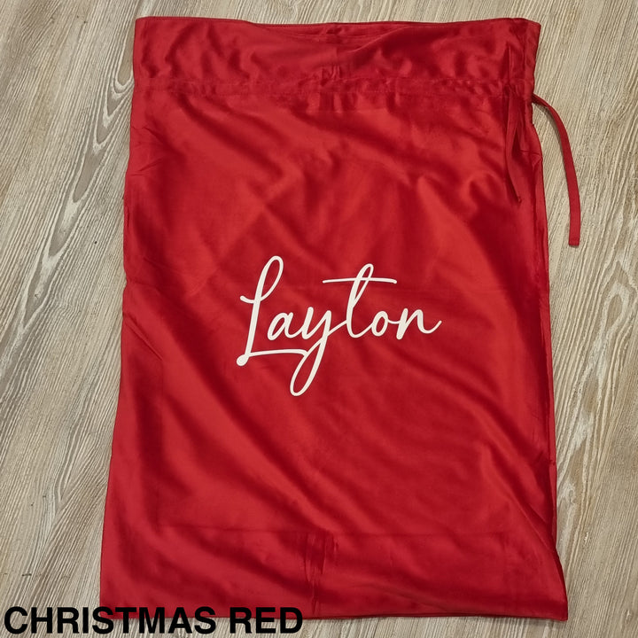 Luxury Velvet Christmas Sack Red