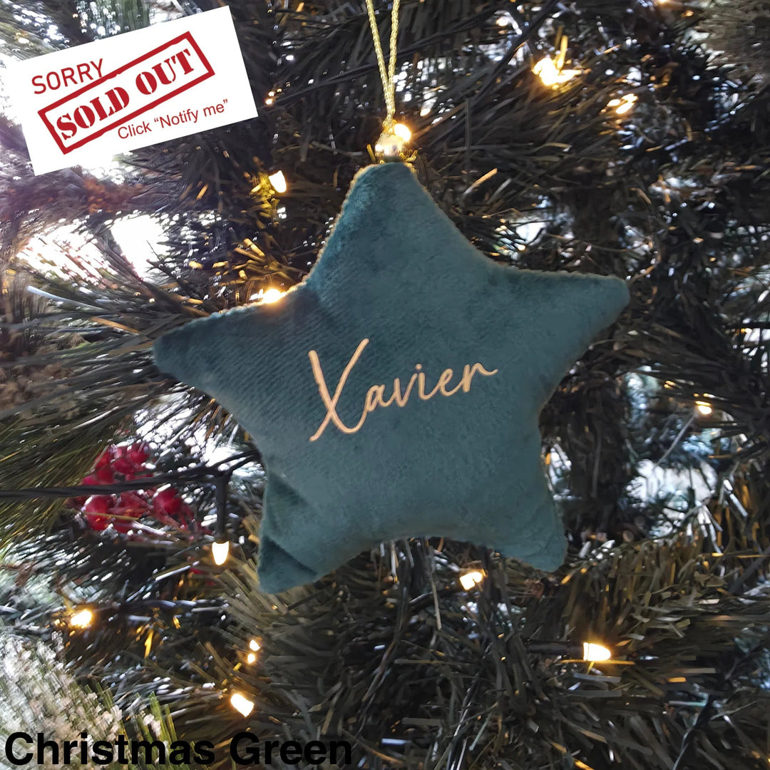 Luxury Velvet Christmas Star Ornament Christmas Green