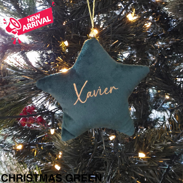 Luxury Velvet Christmas Star Ornament Christmas Green