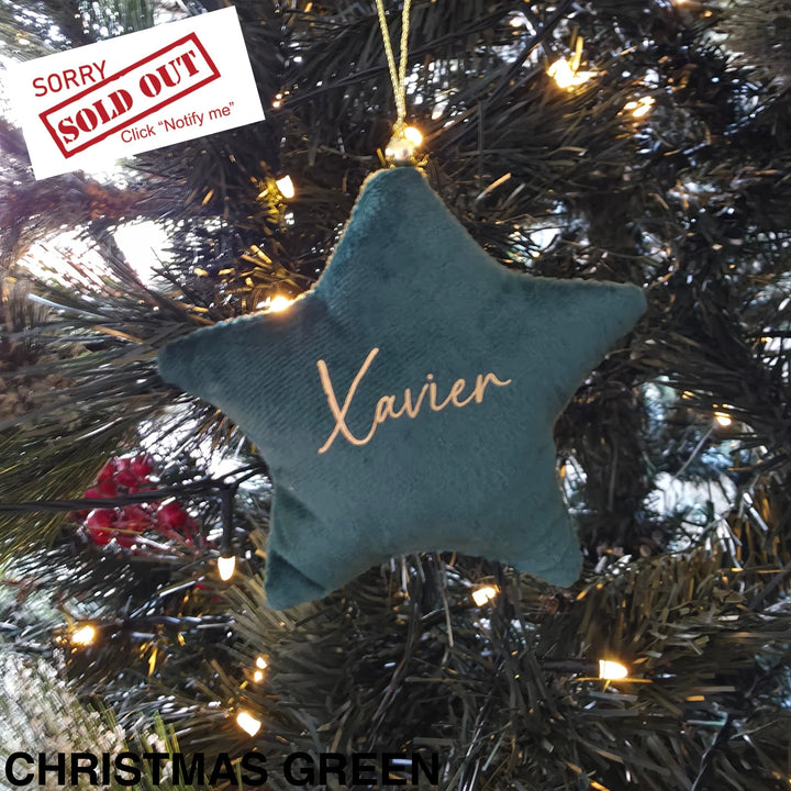 Luxury Velvet Christmas Star Ornament Christmas Green