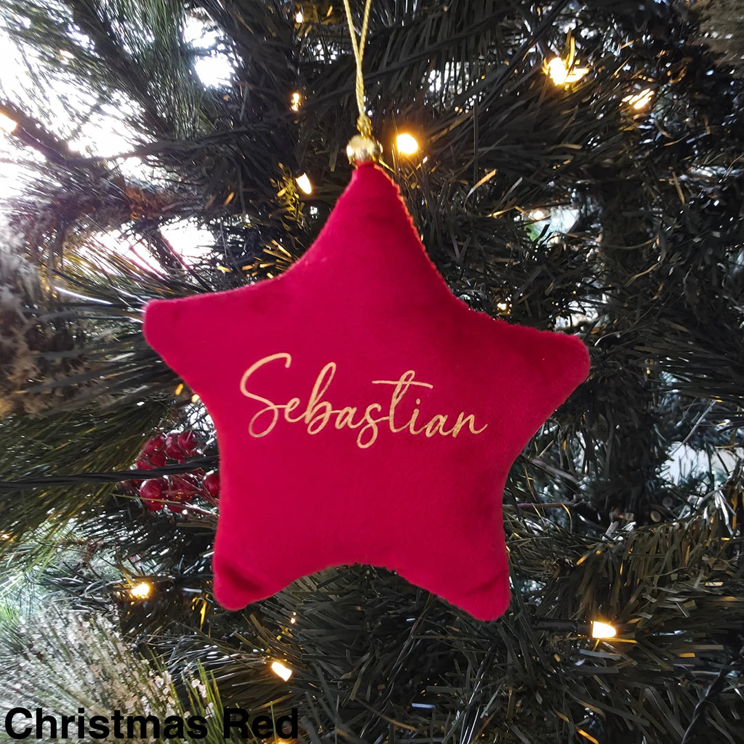 Luxury Velvet Christmas Star Ornament Christmas Red