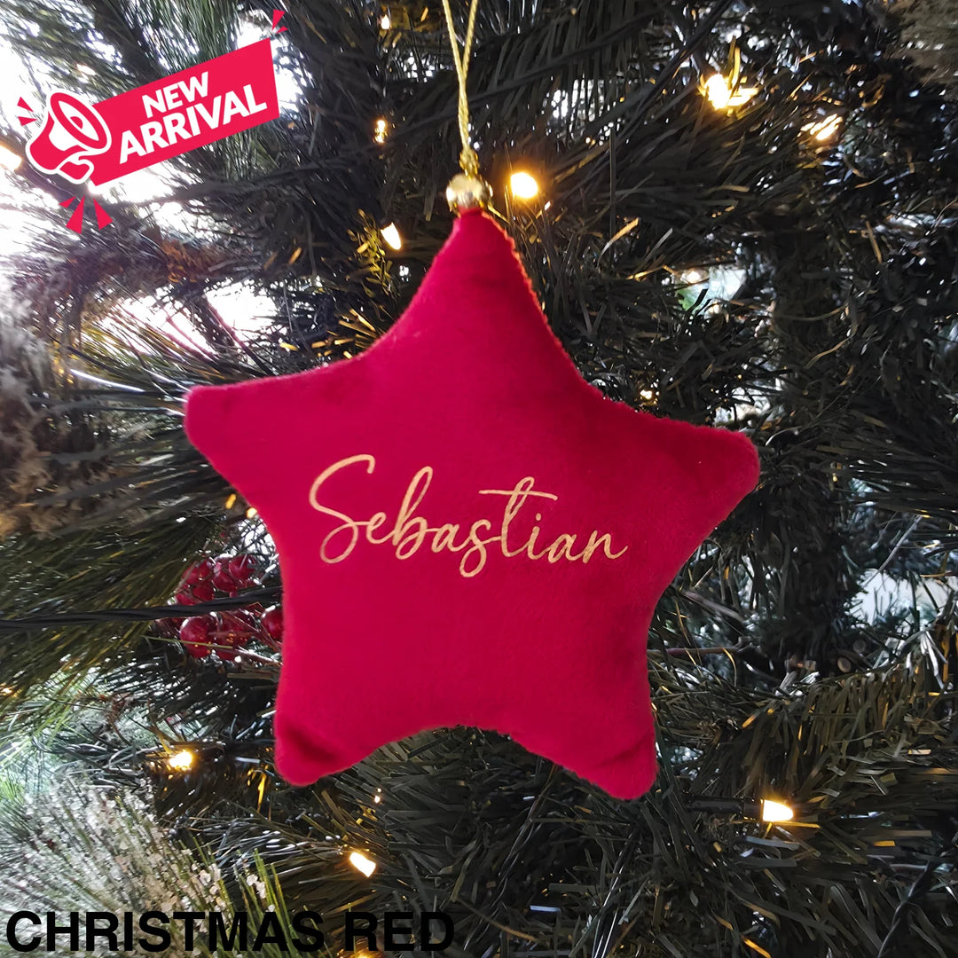 Luxury Velvet Christmas Star Ornament Christmas Red