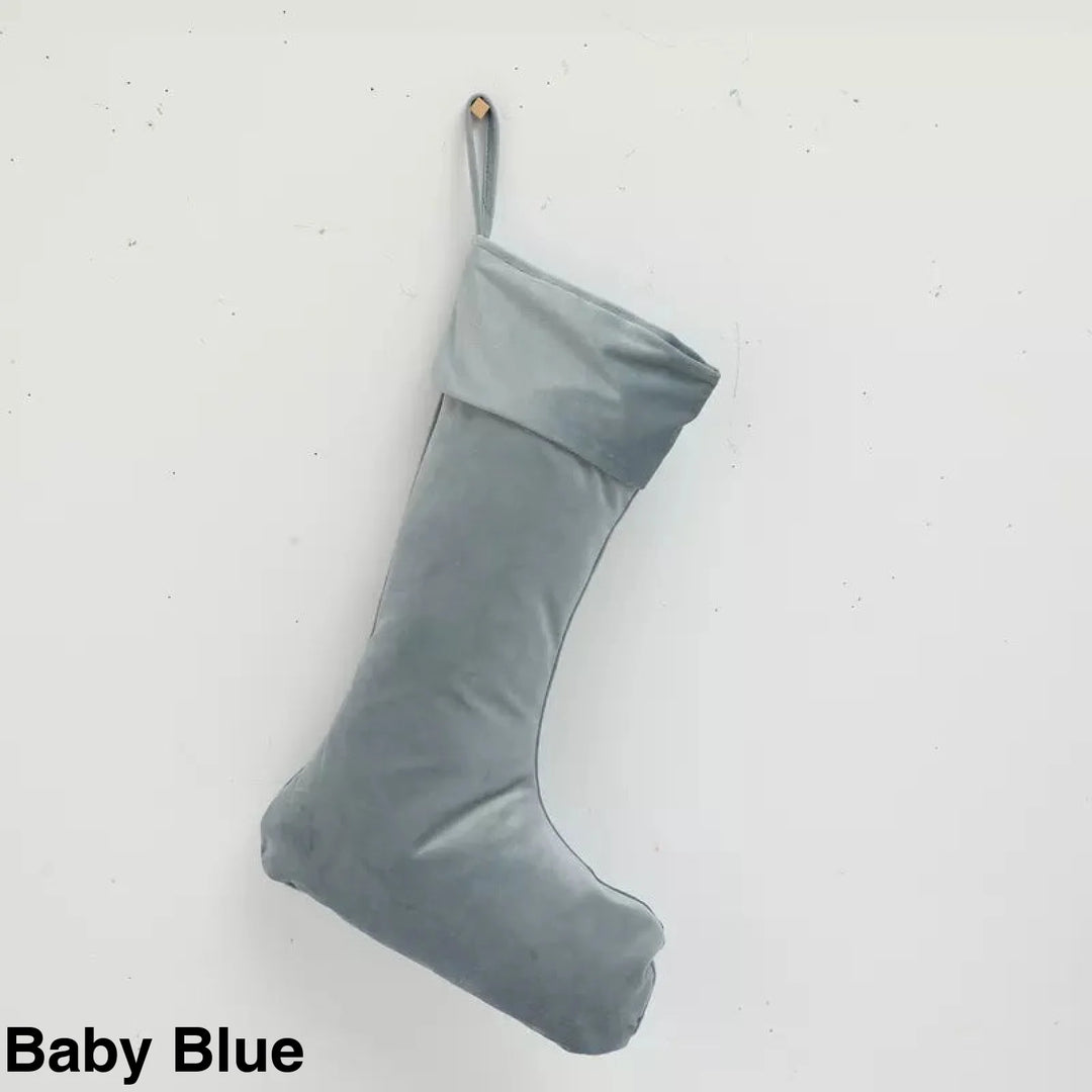 Luxury Velvet Christmas Stocking Baby Blue