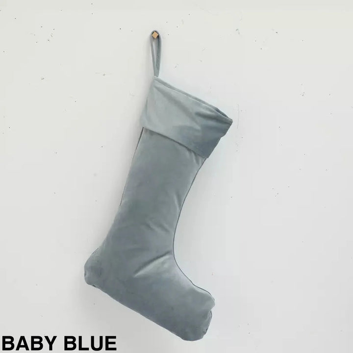 Luxury Velvet Christmas Stocking Baby Blue