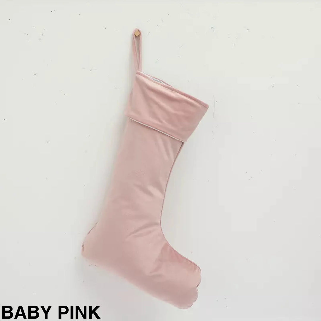 Luxury Velvet Christmas Stocking Baby Pink