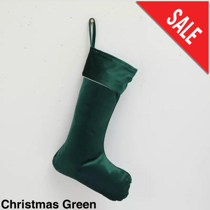 Luxury Velvet Christmas Stocking Green