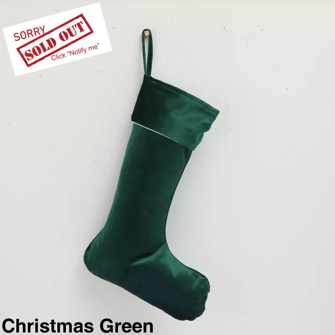 Luxury Velvet Christmas Stocking Green