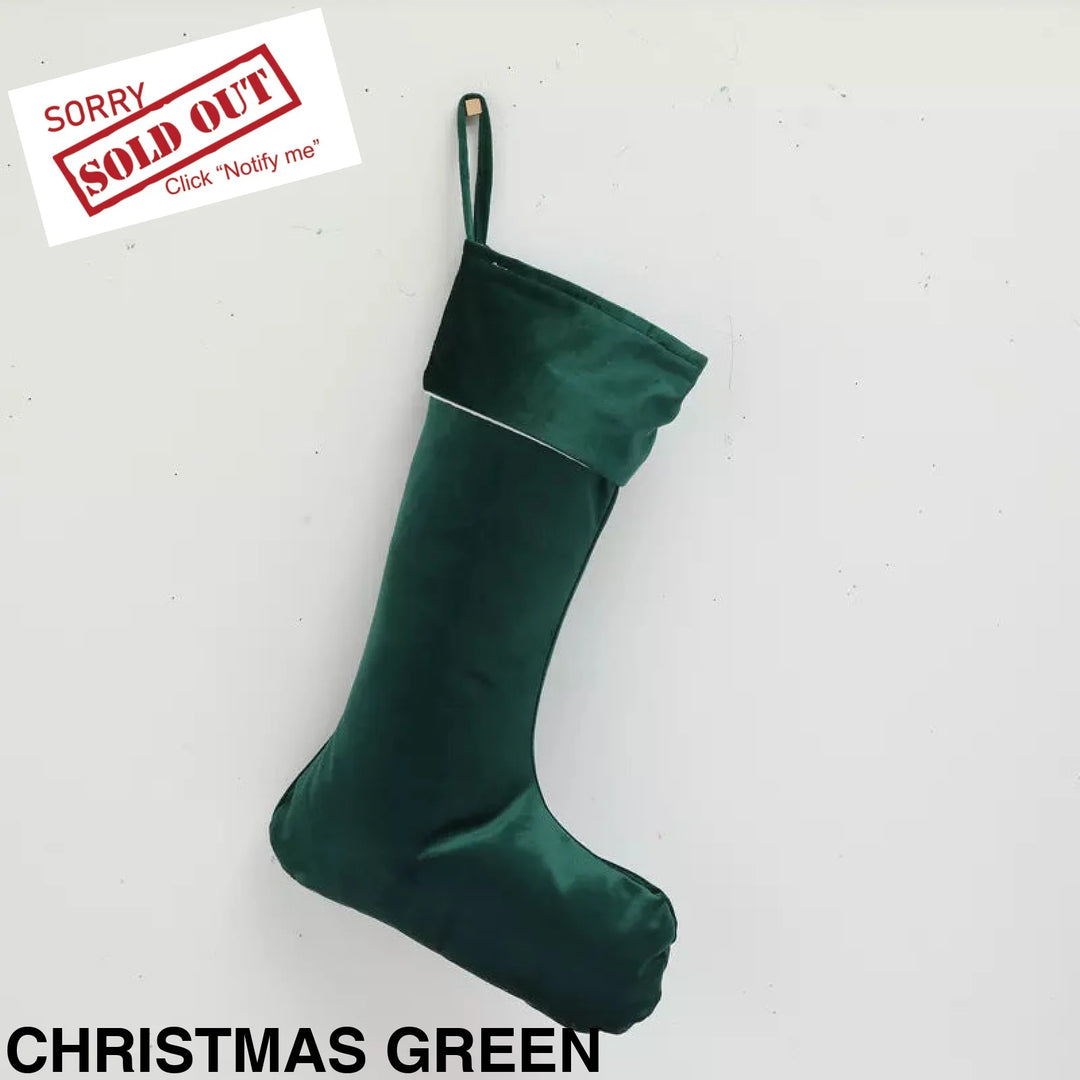 Luxury Velvet Christmas Stocking Green