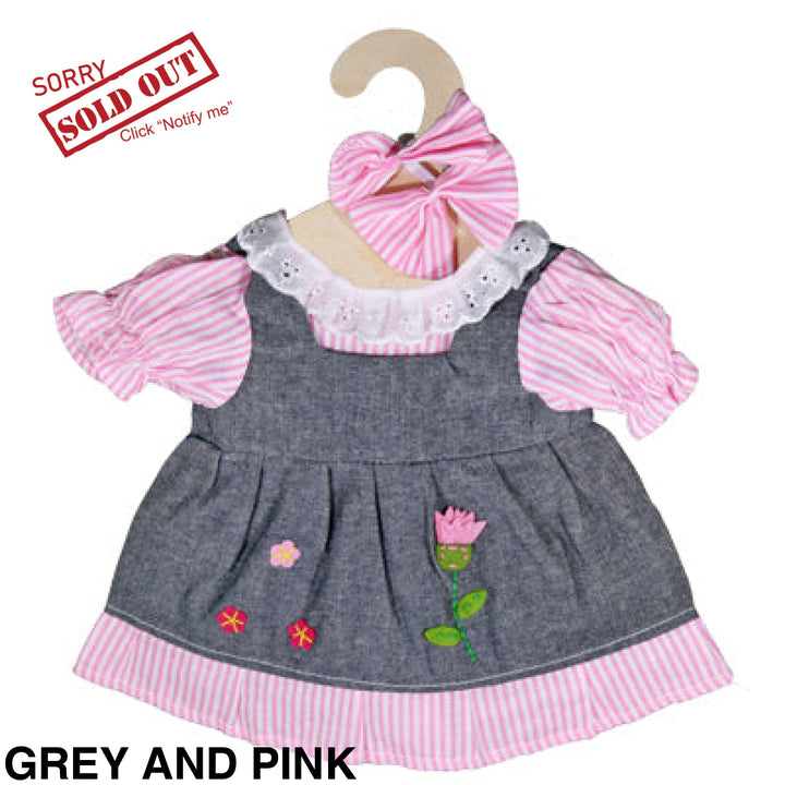 Maplewood Hopscotch Dolls Clothes Grey And Pink