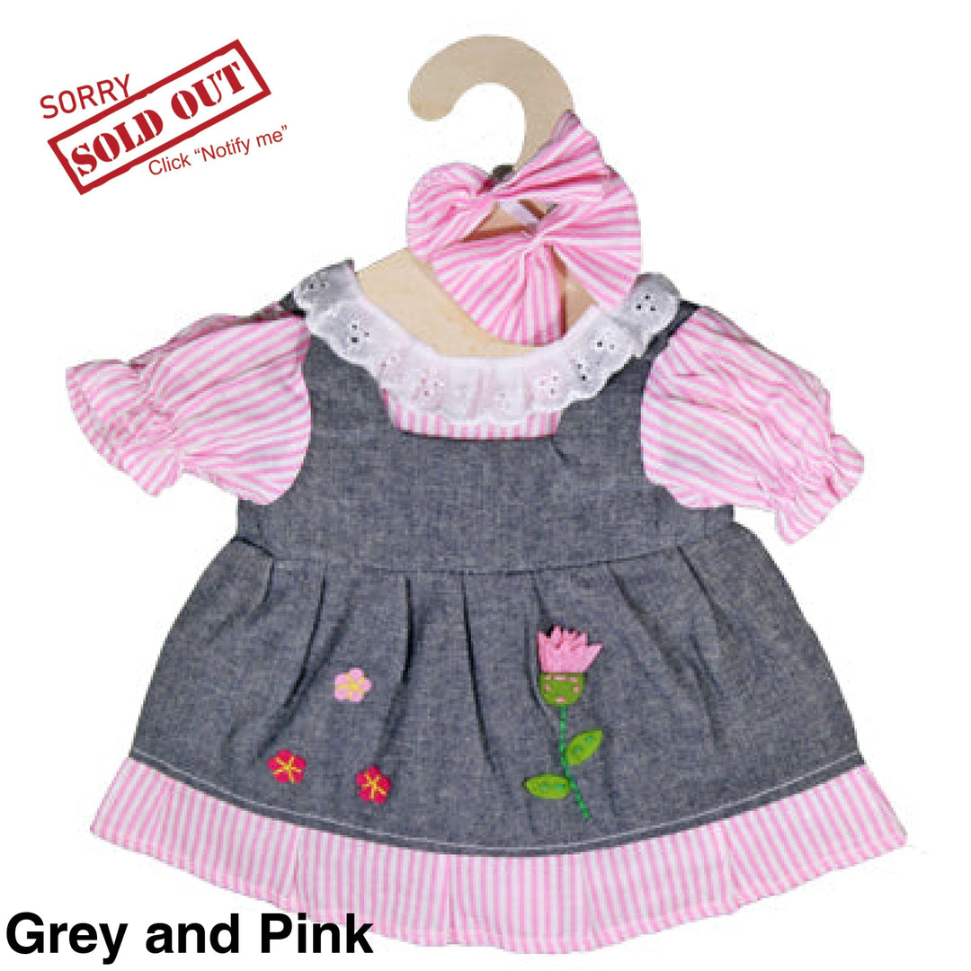 Maplewood Hopscotch Dolls Clothes Grey And Pink