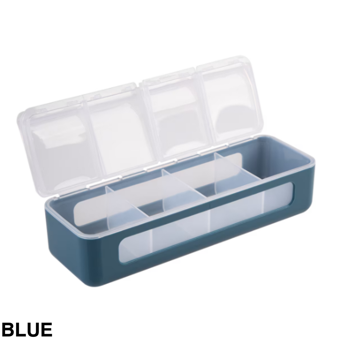 Melii Luxe 4 Compartment Snackle Box Blue