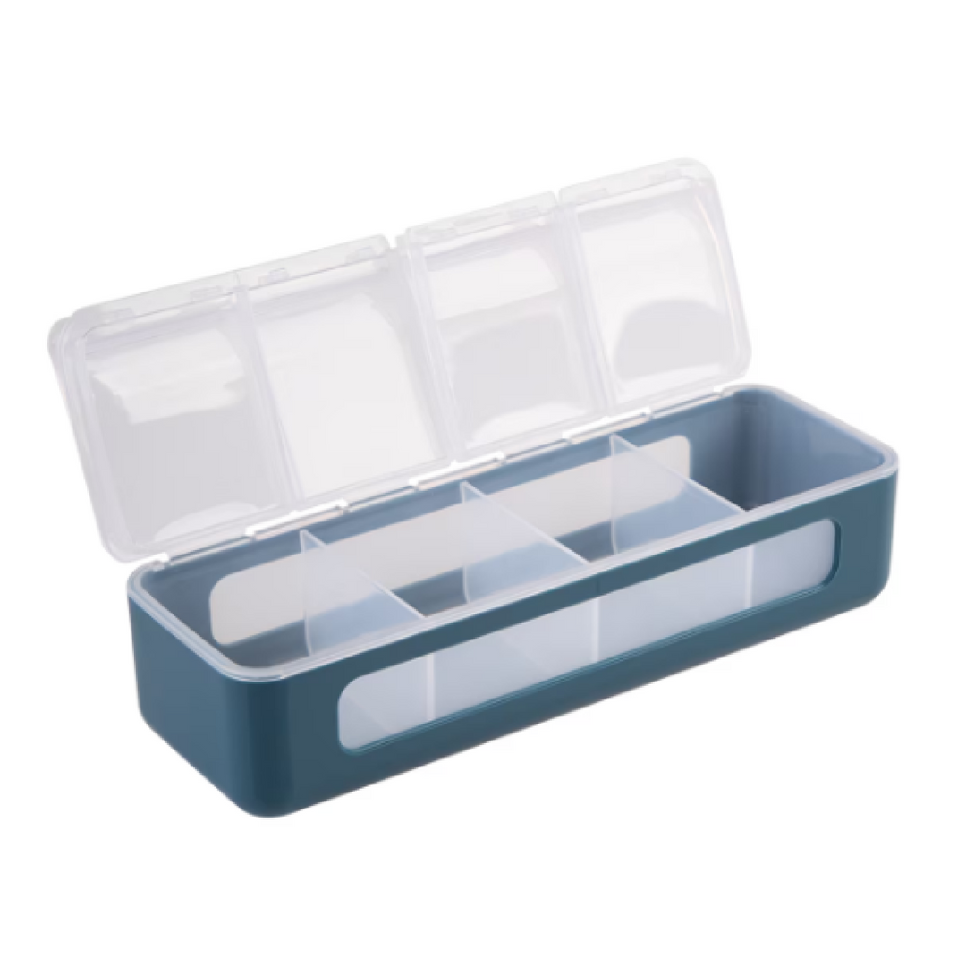 Melii Luxe 4 Compartment Snackle Box Blue