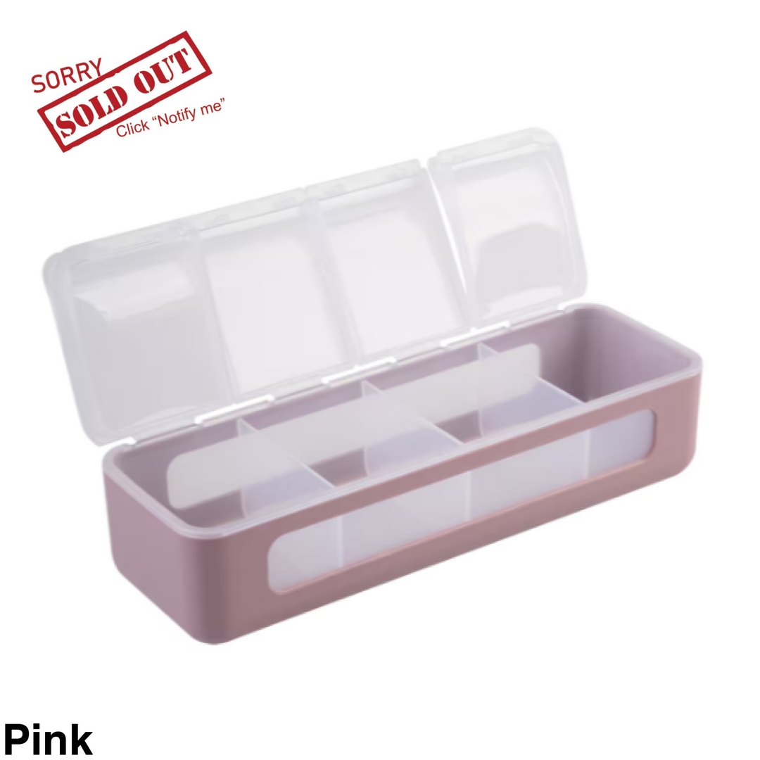 Melii Luxe 4 Compartment Snackle Box Pink