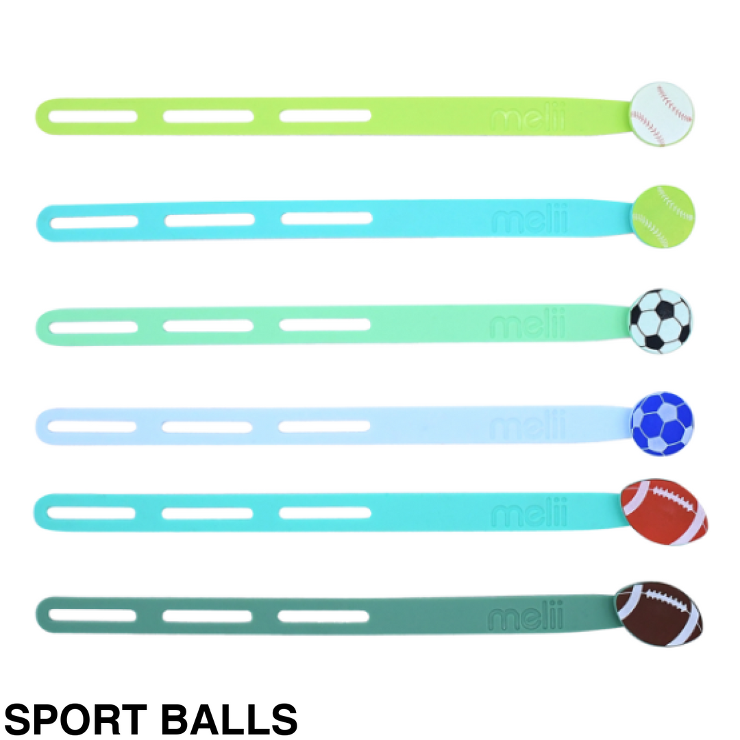 Melii Luxe Silicone Wrap Bands Sport Balls