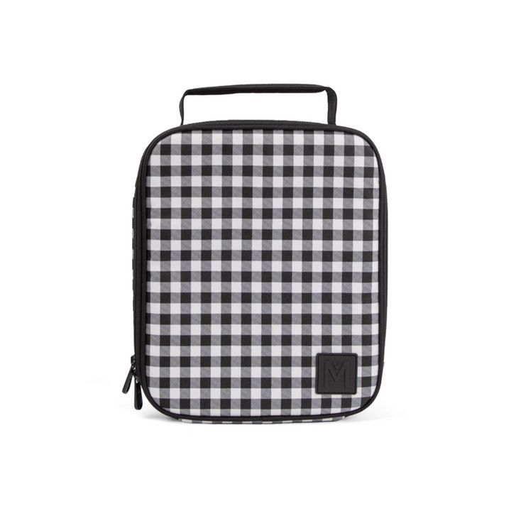 MontiiCo Insulated Lunch Bag Large Black Gingham