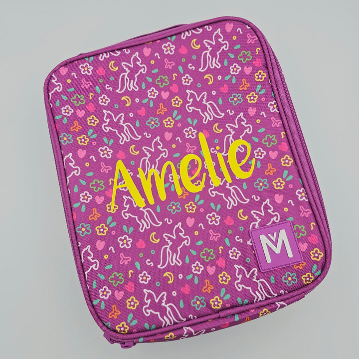 Montiico Insulated Lunch Bag Large Unicorn (Purple/Magenta) - New