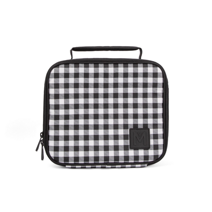 MontiiCo Insulated Lunch Bag Medium Black Gingham
