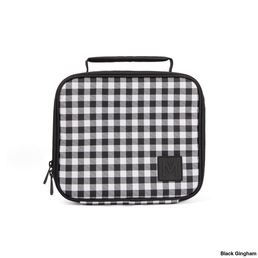 MontiiCo Insulated Lunch Bag Medium Black Gingham