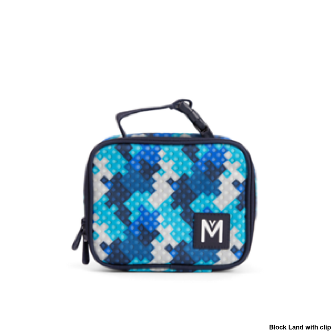 MontiiCo Insulated Lunch Bag Mini Block Land with clip