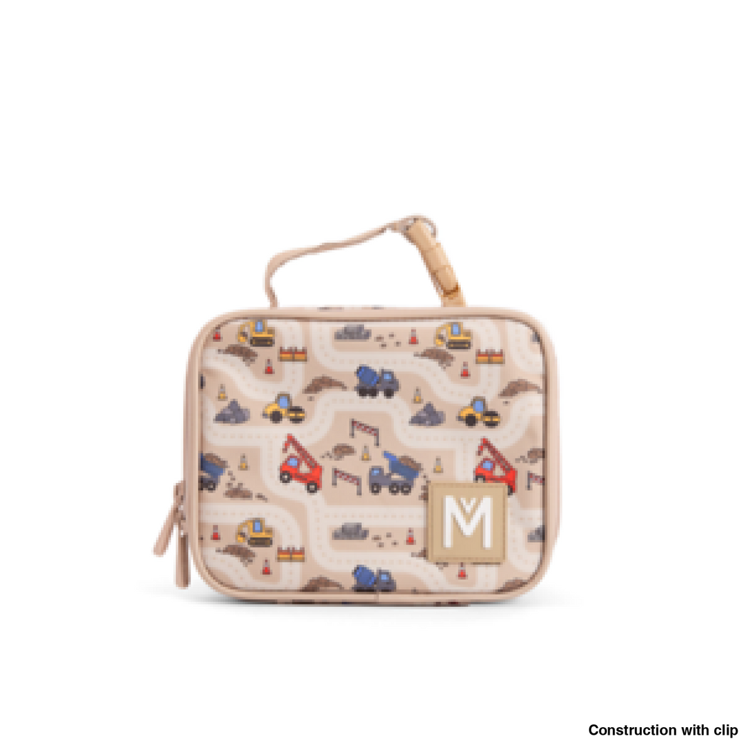 MontiiCo Insulated Lunch Bag Mini Construction with clip
