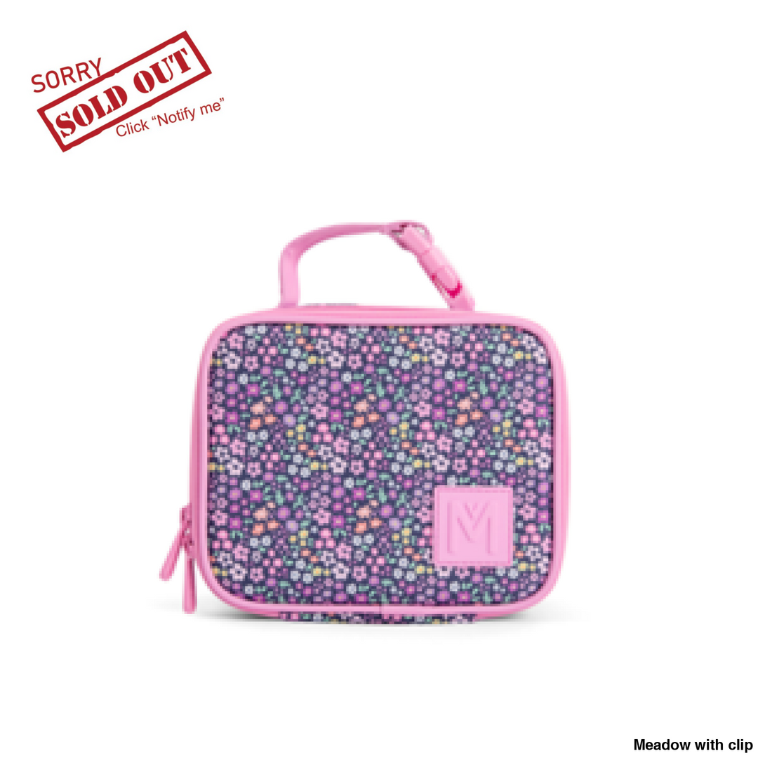 MontiiCo Insulated Lunch Bag Mini Meadow with clip