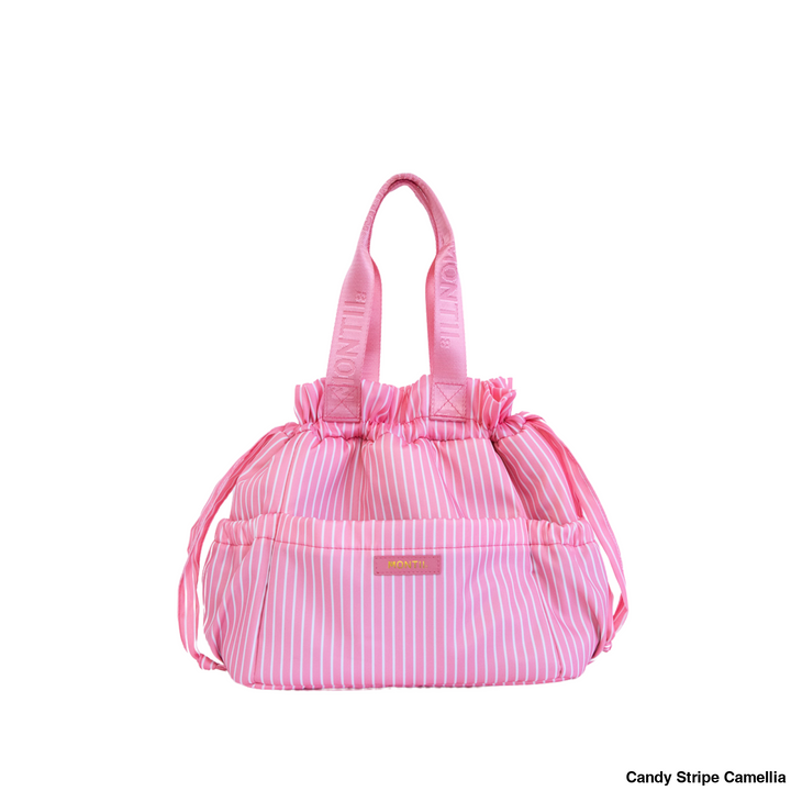 Montiico Insulated Lunch Tote Bag Candy Stripe Camellia