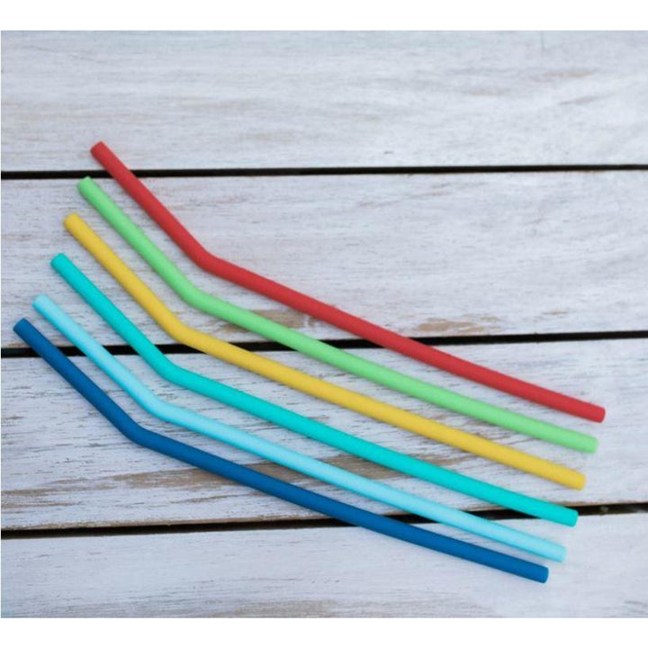Montiico Silicone Straw Set - Blue (6 Pack)