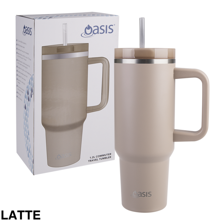 Oasis 1.2L Commuter Insulated Travel Tumbler Latte
