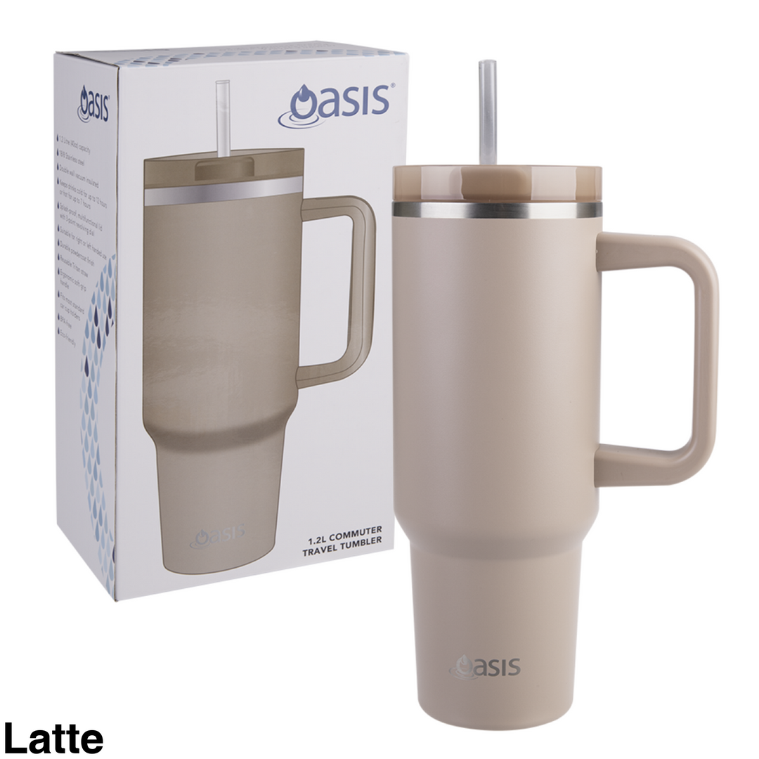 Oasis 1.2L Commuter Insulated Travel Tumbler Latte