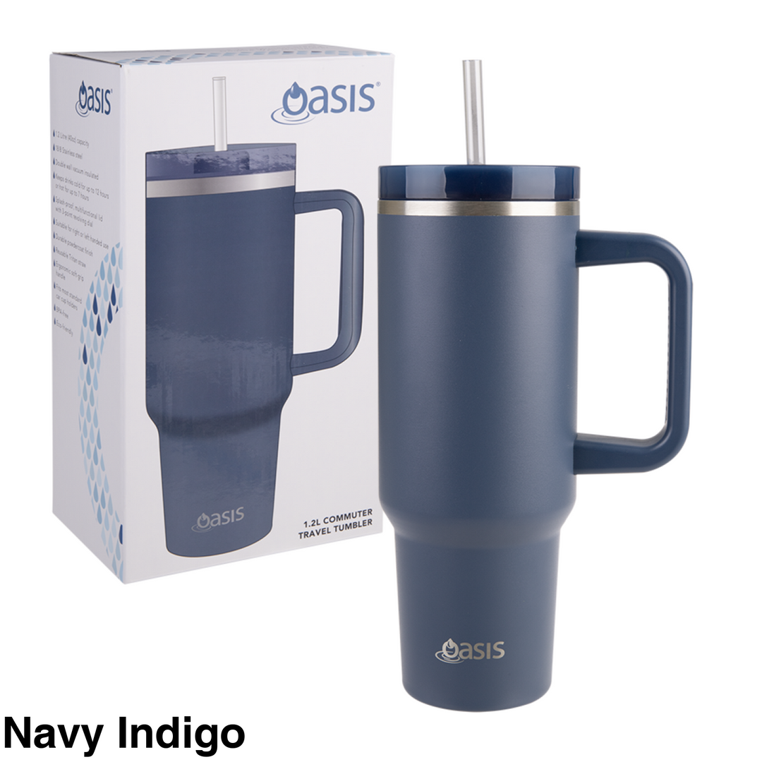 Oasis 1.2L Commuter Insulated Travel Tumbler Navy Indigo