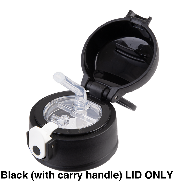 Oasis 400Ml/550Ml Sipper Bottle Replacement Lid & Straws Black (With Carry Handle) Lid Only