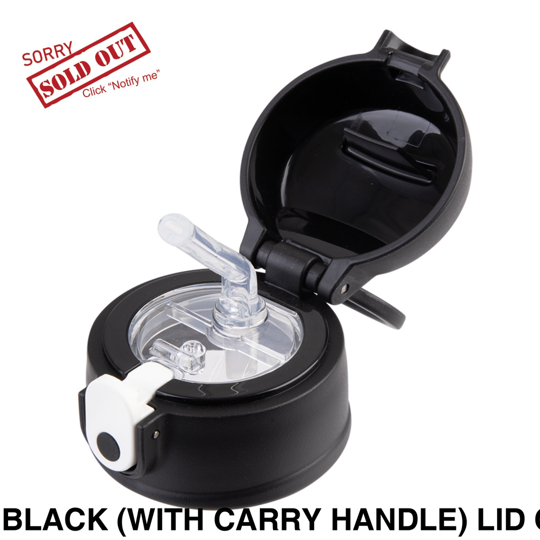Oasis 400Ml/550Ml Sipper Bottle Replacement Lid & Straws Black (With Carry Handle) Lid Only