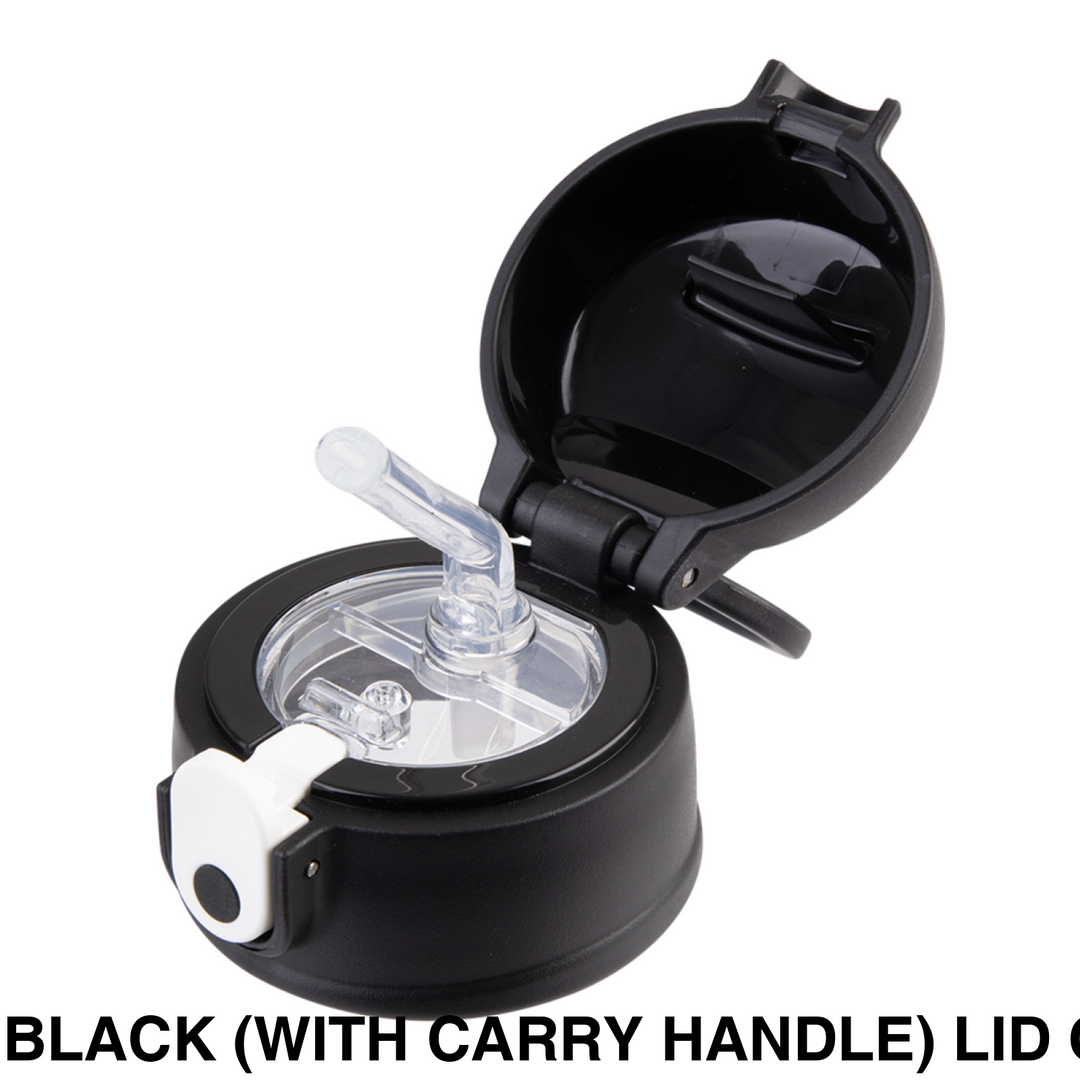 Oasis 400Ml/550Ml Sipper Bottle Replacement Lid & Straws Black (With Carry Handle) Lid Only