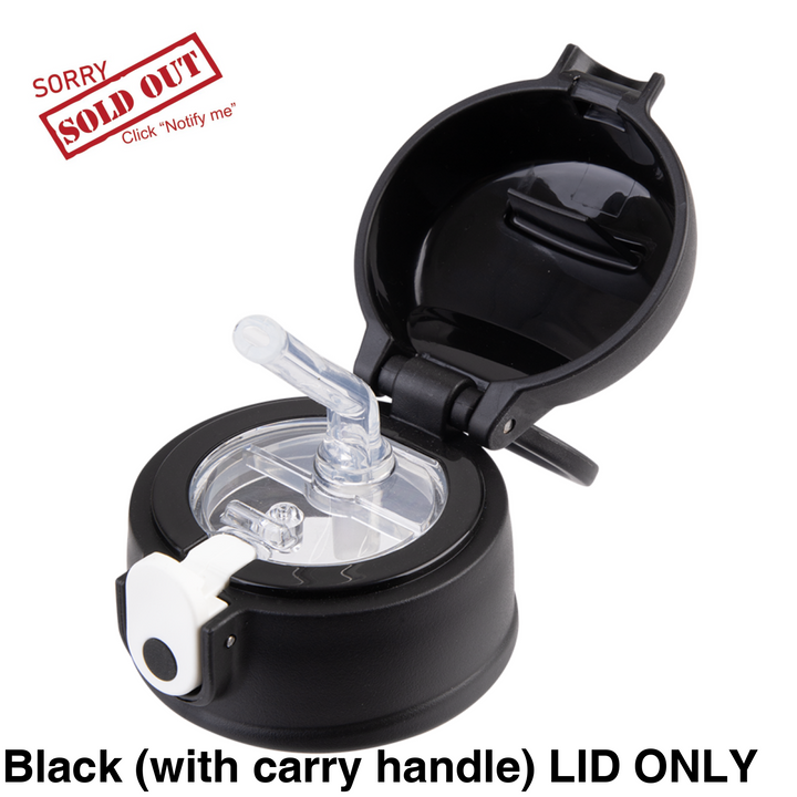 Oasis 400Ml/550Ml Sipper Bottle Replacement Lid & Straws Black (With Carry Handle) Lid Only